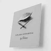 Eenvoudig zilveren Eyelash Glitter Sparkle Beaukle Vierkante Klok (Hoek)