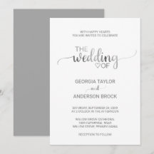 Eenvoudig zilveren oliescalligrafie-huwelijk