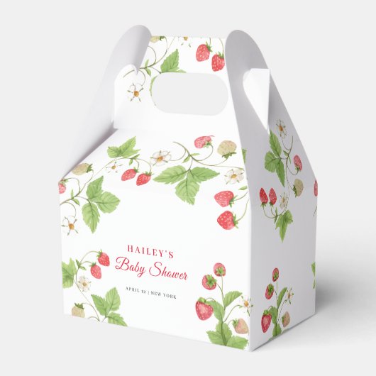 Eenvoudig zoet groen aardbei Baby shower Bedankdoosjes (Achterkant)