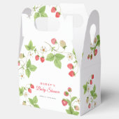 Eenvoudig zoet groen aardbei Baby shower Bedankdoosjes (Geopend)