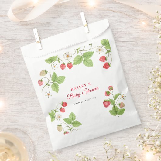 Eenvoudig zoet groen aardbei Baby shower Bedankzakje (Geknipt)