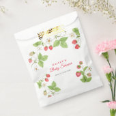 Eenvoudig zoet groen aardbei Baby shower Bedankzakje (Gezegeld)