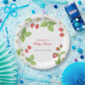 Eenvoudig zoet groen aardbei Baby shower Papieren Bordje (Feest)