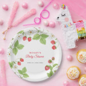 Eenvoudig zoet groen aardbei Baby shower Papieren Bordje (Feest)
