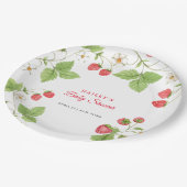 Eenvoudig zoet groen aardbei Baby shower Papieren Bordje (Gekanteld)