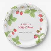 Eenvoudig zoet groen aardbei Baby shower Papieren Bordje (Voorkant)