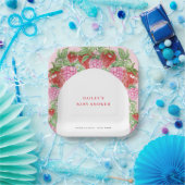 Eenvoudig zoete aardbeienboog Baby shower Papieren Bordje (Feest)