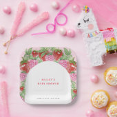 Eenvoudig zoete aardbeienboog Baby shower Papieren Bordje (Feest)