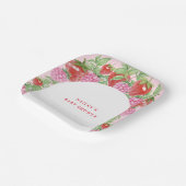 Eenvoudig zoete aardbeienboog Baby shower Papieren Bordje (Gebogen)
