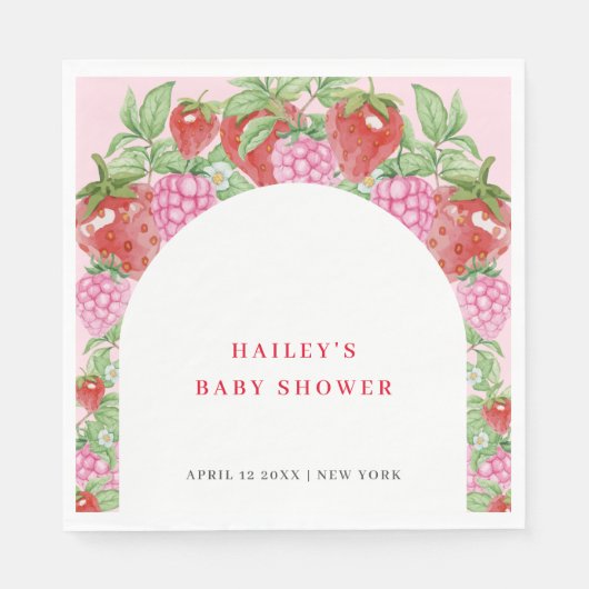 Eenvoudig zoete aardbeienboog Baby shower Servet (Voorkant)