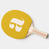 Eenvoudig Zomer Geel Kordaat Retro Monogram Eerste Tafeltennisbatje (Zijkant)