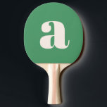 Eenvoudig Zomer Groen Vet Retro Monogram Initiaal Tafeltennisbatje<br><div class="desc">Eenvoudige Zomer Groen Vet Retro Monogram Initiaal Ping Pong Paddle</div>