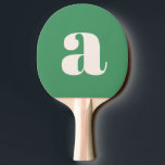Eenvoudig Zomer Groen Vet Retro Monogram Initiaal Tafeltennisbatje<br><div class="desc">Eenvoudige Zomer Groen Vet Retro Monogram Initiaal Ping Pong Paddle</div>