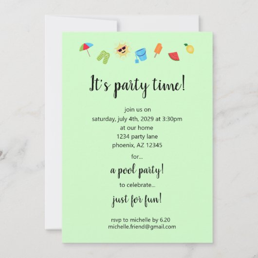 Eenvoudig zomer kaart (Achterkant)