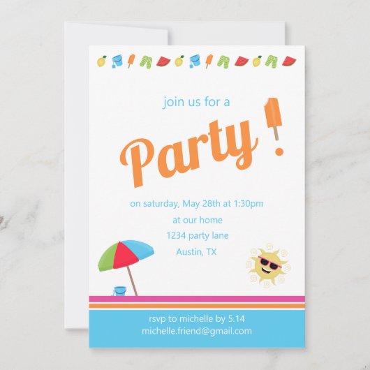 Eenvoudig zomer kaart (Voorkant)