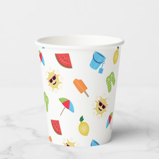 Eenvoudig zomer papieren bekers (Achterkant)