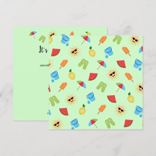 Eenvoudig zomer save the date (Voorkant / Achterkant)