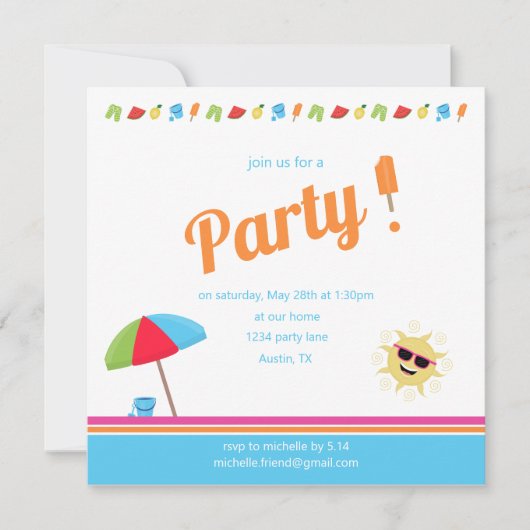 Eenvoudig zomer save the date (Voorkant)