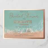 Eenvoudig zomersstrand Weddengoud Folie Uitnodiging (Voorkant)