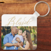 Eenvoudig zonder bewerkbare kleurenfoto-Sleutelhan Sleutelhanger (Achterkant)