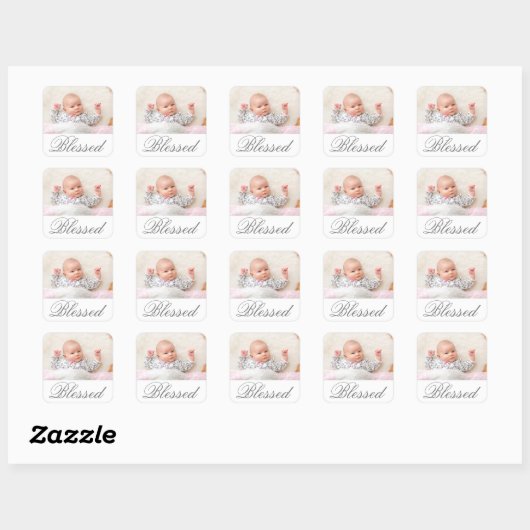 Eenvoudig zonder foto - Square Sticker (Vel)
