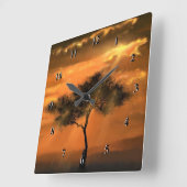 Eenvoudig zonnebalken - Tekening van kunstwerk - Vierkante Klok (Hoek)