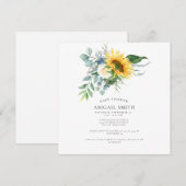 Eenvoudig Zonnebloem Baby shower Square Kaart (Voorkant / Achterkant)