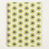 Eenvoudig zonnebloem Bruin Groen Geel Bloem Patroo Planner (Voorkant)