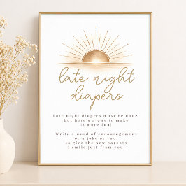 Eenvoudig Zonnestraal Baby Shower Spelletje Zeg Ni Poster
