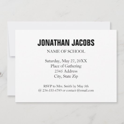 EENVOUDIG ZOUDEN Het is een AFSTUDEERDER PARTIJ Af Kaart (Achterkant)