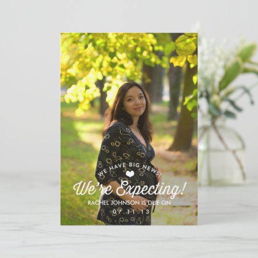 Eenvoudig zwangerschap aankondiging (Staand voorkant)