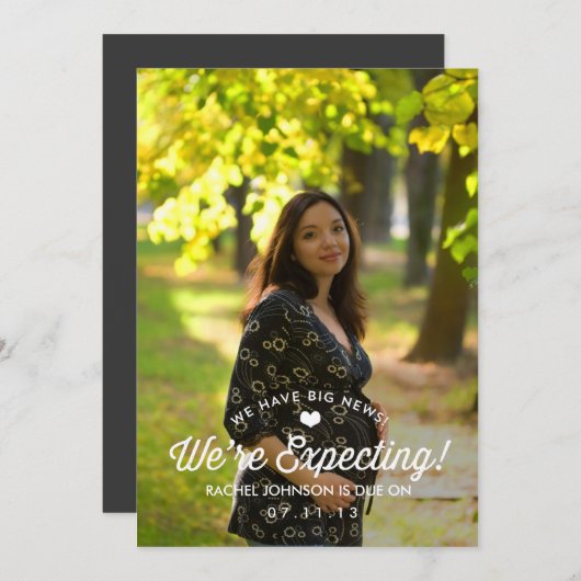 Eenvoudig zwangerschap aankondiging (Voorkant / Achterkant)