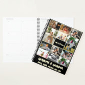 Eenvoudig zwart 14 familie fotocollage planner (Display)