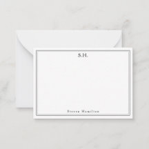 Eenvoudig zwart 2 Monogram Naam Minimalistische Ra