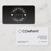 Eenvoudig zwart, aangepast visitekaartje (Voorkant / Achterkant)