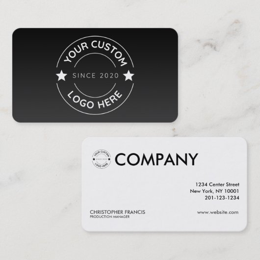 Eenvoudig zwart, aangepast visitekaartje (Voorkant / Achterkant)