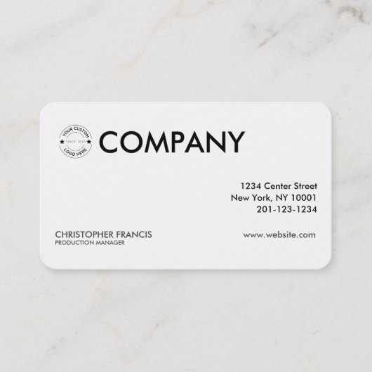 Eenvoudig zwart, aangepast visitekaartje (Achterkant)