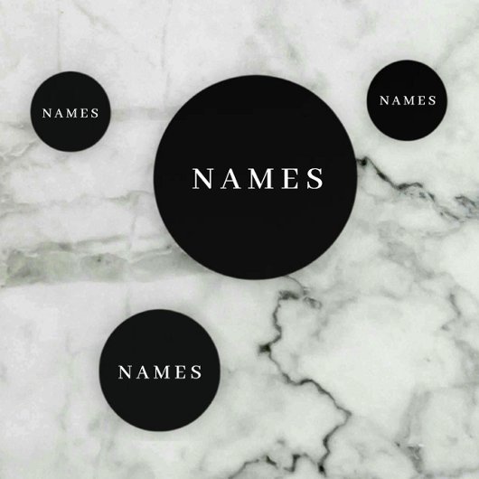 Eenvoudig zwart, aangepaste Jouw naam toevoegen Confetti