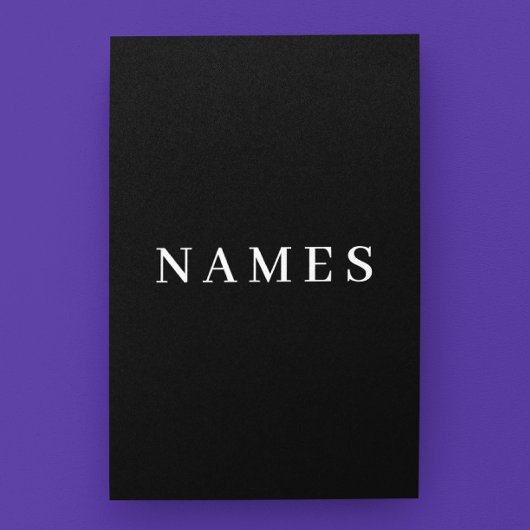 Eenvoudig zwart, aangepaste Jouw naam toevoegen el