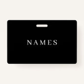 Eenvoudig zwart, aangepaste Jouw naam toevoegen el Badge (Achterkant)