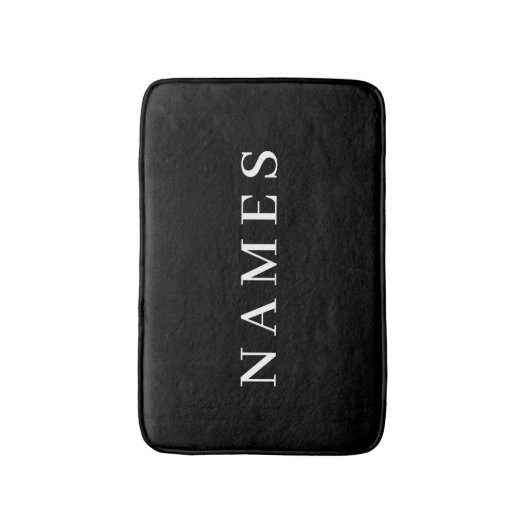 Eenvoudig zwart, aangepaste Jouw naam toevoegen el Badmat (Voorkant Verticaal)
