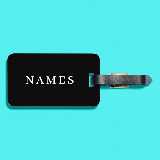 Eenvoudig zwart, aangepaste Jouw naam toevoegen el Bagagelabel