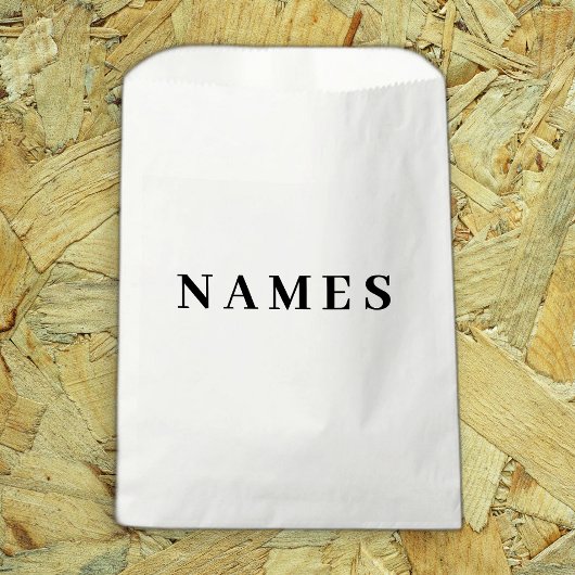 Eenvoudig zwart, aangepaste Jouw naam toevoegen el Bedankzakje