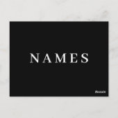 Eenvoudig zwart, aangepaste Jouw naam toevoegen el Briefkaart (Achterkant)