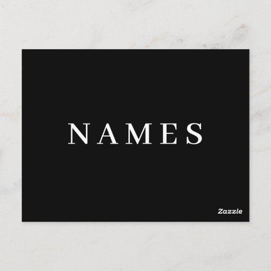 Eenvoudig zwart, aangepaste Jouw naam toevoegen el Briefkaart (Achterkant)
