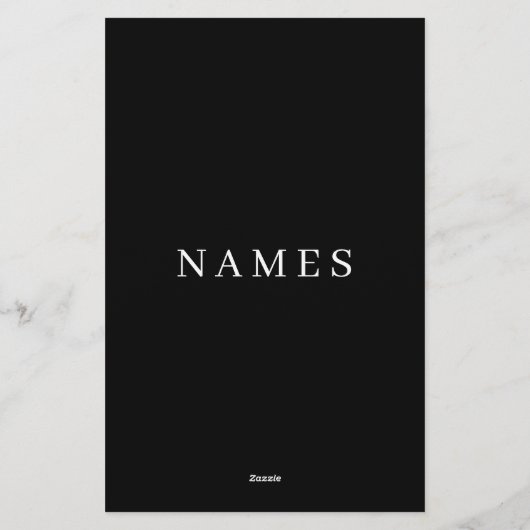 Eenvoudig zwart, aangepaste Jouw naam toevoegen el Briefpapier (Achterkant)