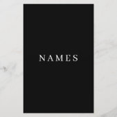 Eenvoudig zwart, aangepaste Jouw naam toevoegen el Briefpapier (Voorkant)