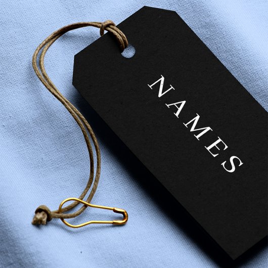 Eenvoudig zwart, aangepaste Jouw naam toevoegen el Cadeaulabel