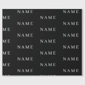 Eenvoudig zwart, aangepaste Jouw naam toevoegen el Cadeaupapier (Vlak)