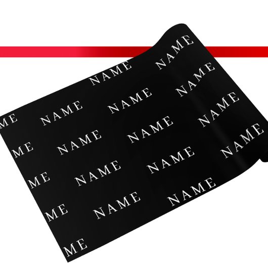 Eenvoudig zwart, aangepaste Jouw naam toevoegen el Cadeaupapier